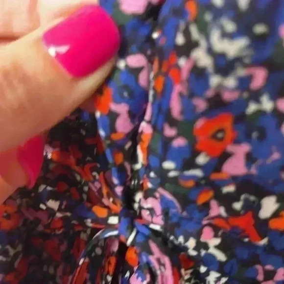 Parker Jemma Sleeveless Silk Blend Dress Size Small Multi Ditsy - Picture 15 of 15